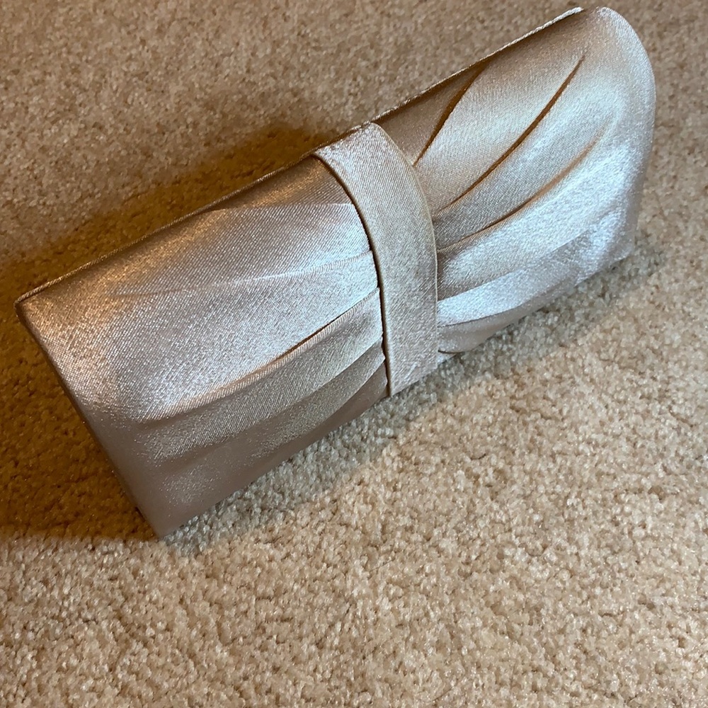 Cream colored evening clutch